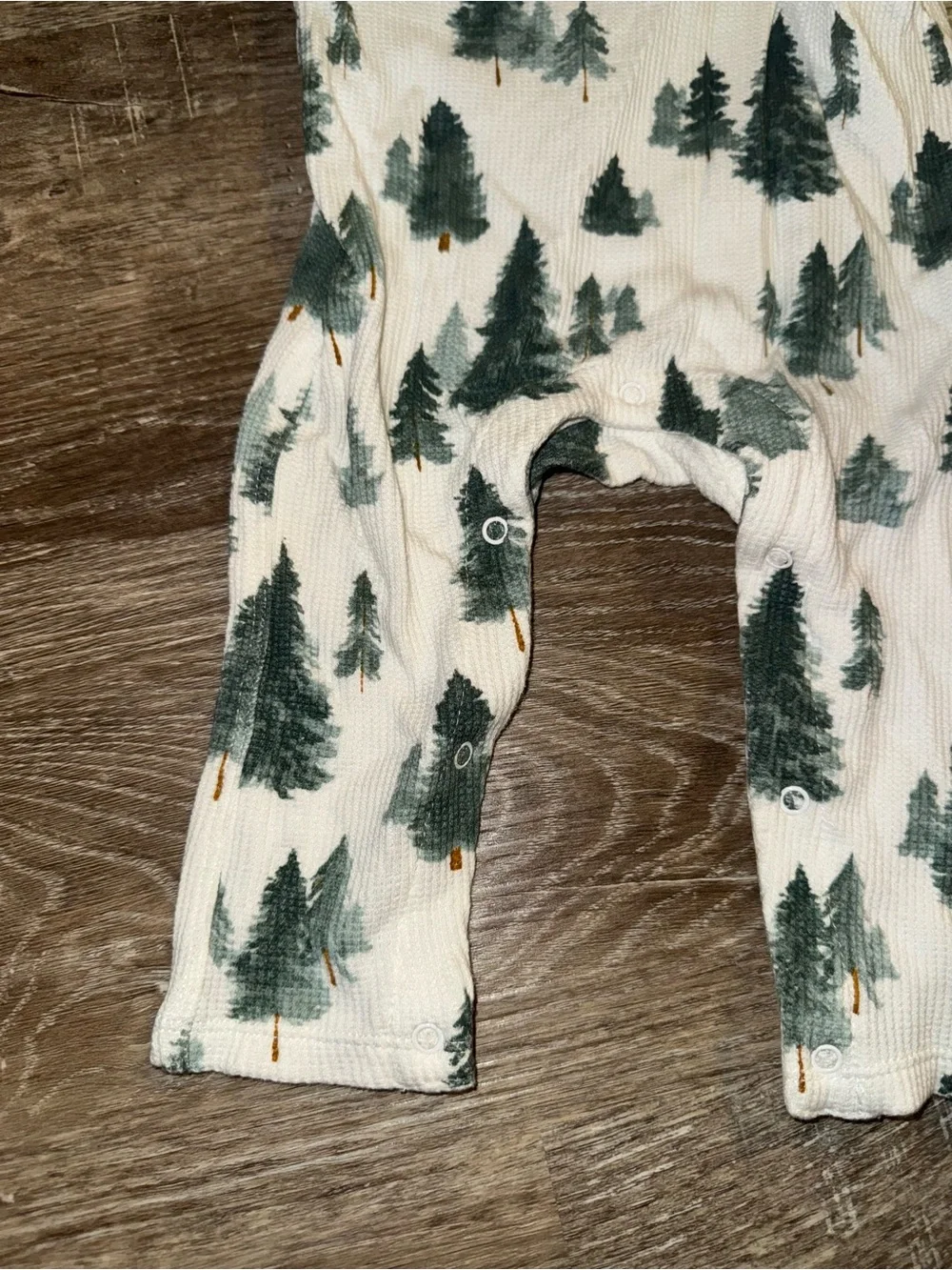 🌲Angel Dear Forest Trees Waffle-Knit Overalls Romper – Size 6/12 Mth | NWOT | 🌲